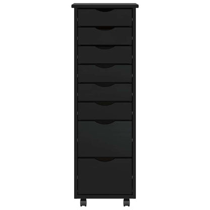 Armadietto Rotante con Cassetti MOSS Nero Legno Massello Pino