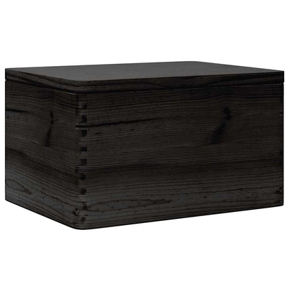 Scatola in Legno con Coperchio Nero 40x30x23cm in Legno di Pino - homemem39