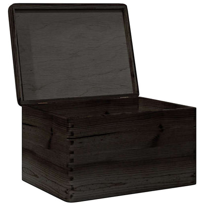 Scatola in Legno con Coperchio Nero 40x30x23cm in Legno di Pino - homemem39