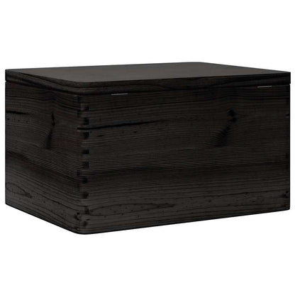 Scatola in Legno con Coperchio Nero 40x30x23cm in Legno di Pino - homemem39