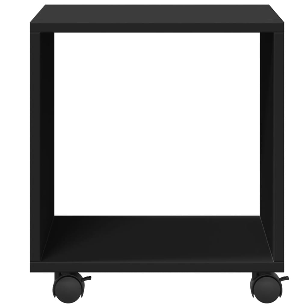 Mobiletto con Ruote Nero 37x33x42,5 cm in Truciolato - homemem39