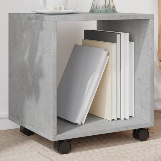 Mobiletto con Ruote Grigio Cemento 37x33x42,5 cm in Truciolato - homemem39