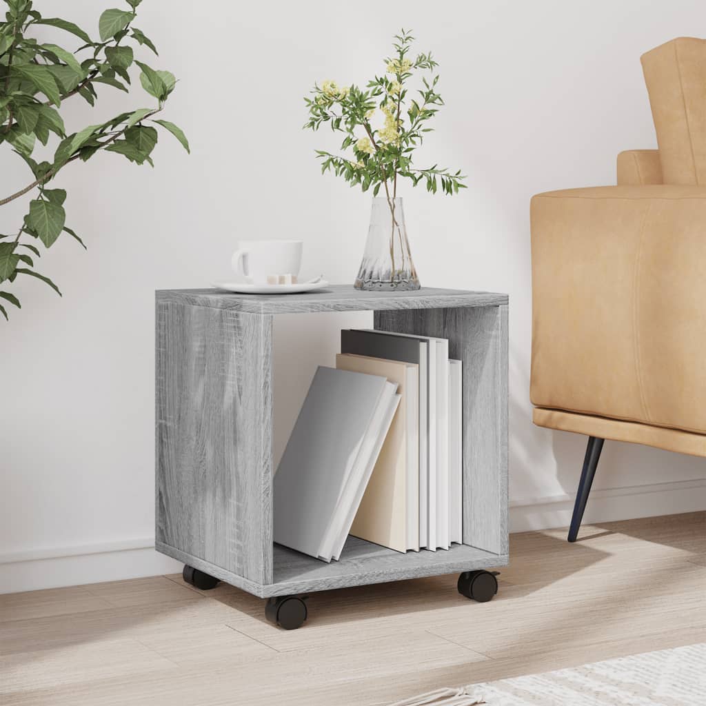 Mobiletto con Ruote Grigio Sonoma 37x33x42,5 cm in Truciolato - homemem39