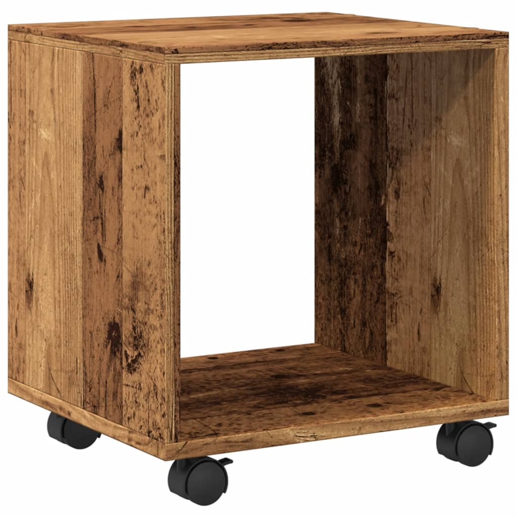 Mobiletto con Ruote Legno Antico 37x33x42,5 cm in Truciolato - homemem39