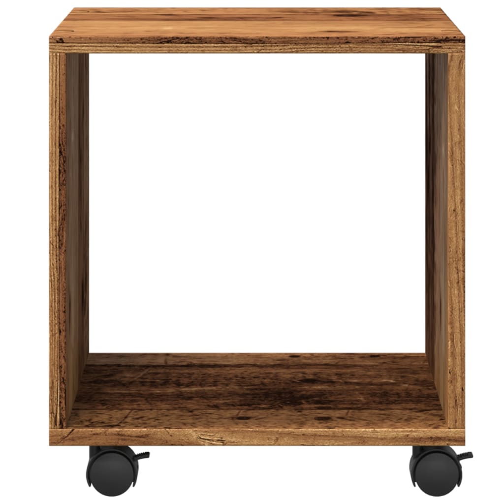 Mobiletto con Ruote Legno Antico 37x33x42,5 cm in Truciolato - homemem39