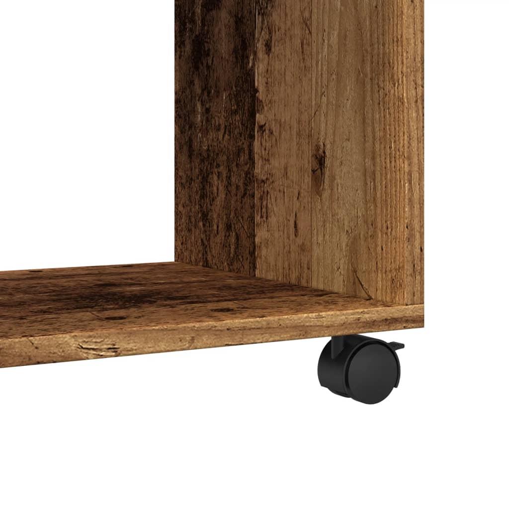 Mobiletto con Ruote Legno Antico 37x33x42,5 cm in Truciolato - homemem39