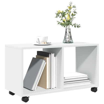 Mobiletto con Ruote Bianco 72x33x42,5 cm in Truciolato