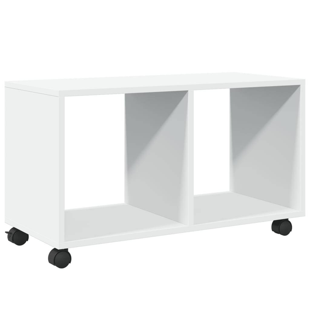 Mobiletto con Ruote Bianco 72x33x42,5 cm in Truciolato - homemem39