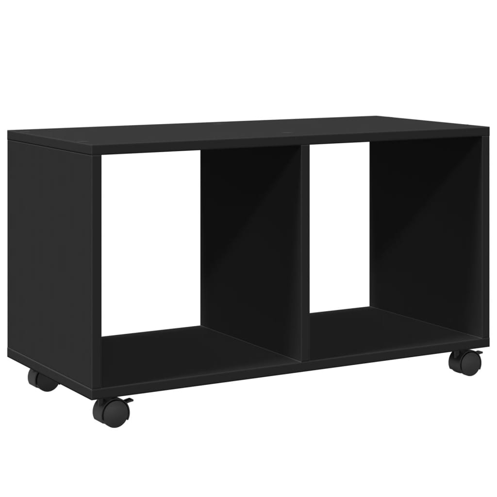 Mobiletto con Ruote Nero 72x33x42,5 cm in Truciolato - homemem39