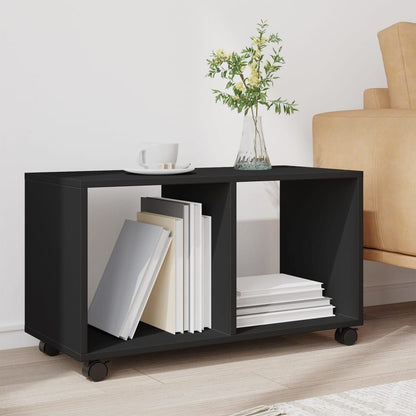 Mobiletto con Ruote Nero 72x33x42,5 cm in Truciolato - homemem39