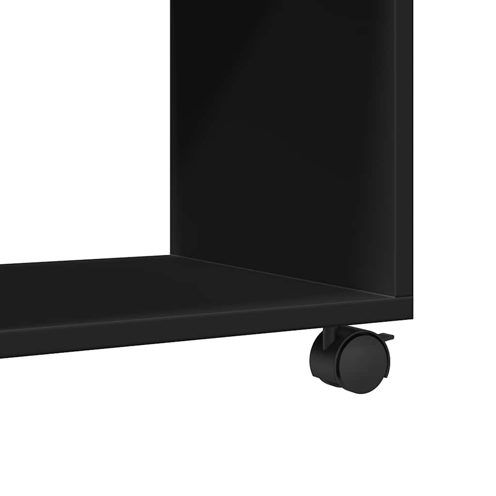 Mobiletto con Ruote Nero 72x33x42,5 cm in Truciolato | homemem39