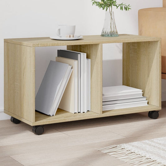 Mobiletto con Ruote Rovere Sonoma 72x33x42,5 cm in Truciolato | homemem39