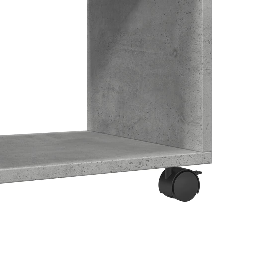 Mobiletto con Ruote Grigio Cemento 72x33x42,5 cm in Truciolato | homemem39