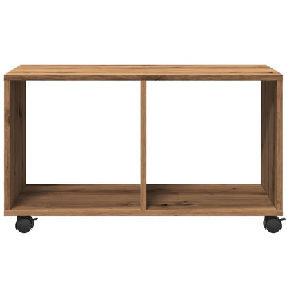 Mobiletto con Ruote Rovere Artigianale 72x33x42,5 cm Truciolato - homemem39