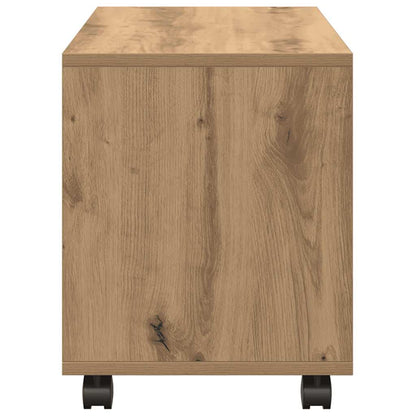 Mobiletto con Ruote Rovere Artigianale 72x33x42,5 cm Truciolato