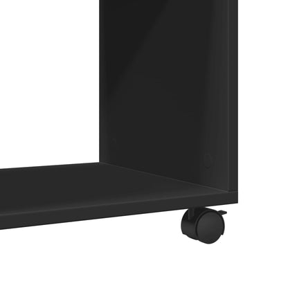 Tavolino con Ruote Nero 70x35x60 cm in Legno Multistrato - homemem39