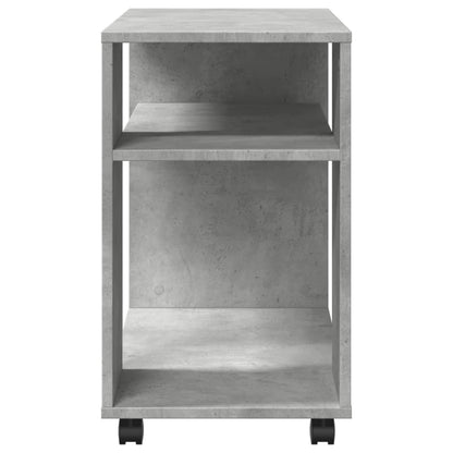 Tavolino con Ruote Grigio Cemento 70x35x60 cm in Truciolato - homemem39
