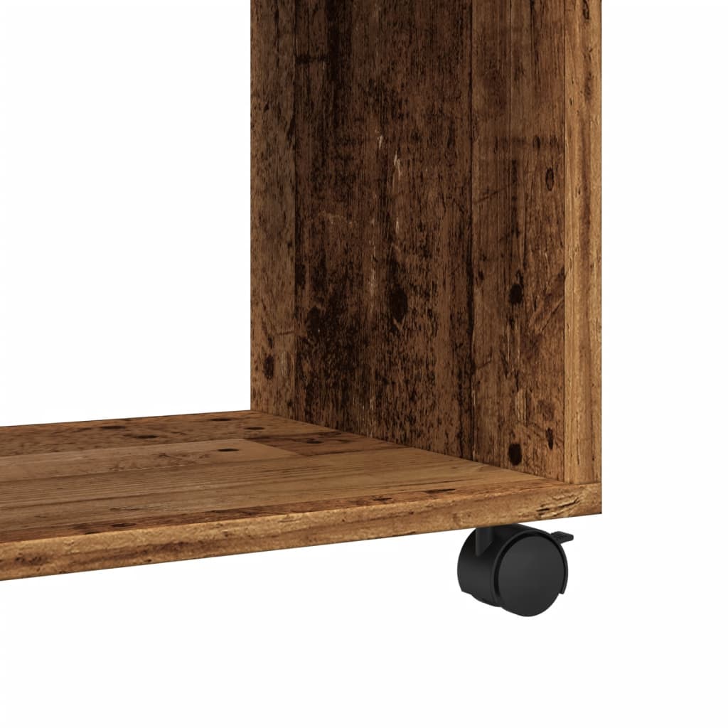 Tavolino con Ruote Legno Antico 70x35x60cm in Truciolato | homemem39