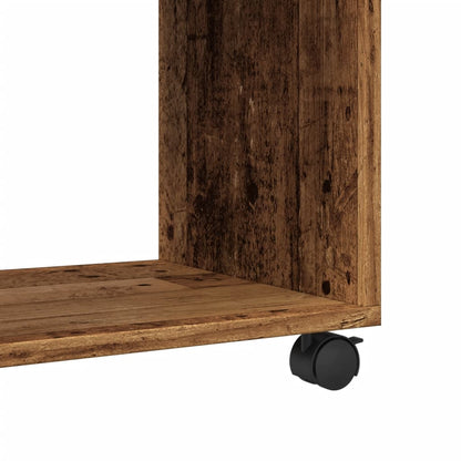 Tavolino con Ruote Legno Antico 70x35x60cm in Truciolato | homemem39