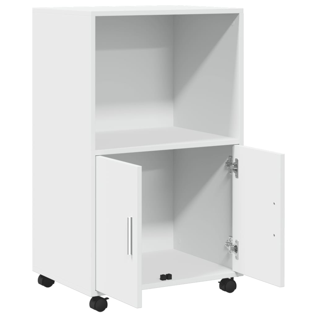 Mobile con Ruote Bianco 55x40x91 cm in Truciolato - homemem39