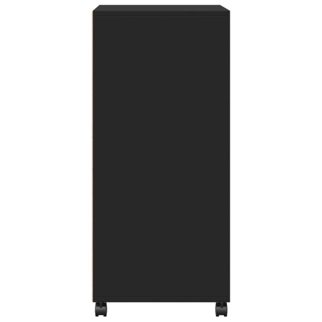 Mobiletto con Ruote Nero 55x40x91 cm in Truciolato - homemem39