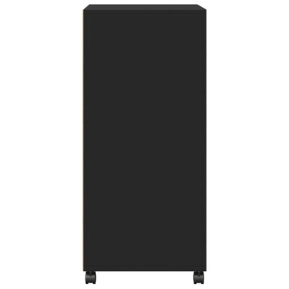 Mobiletto con Ruote Nero 55x40x91 cm in Truciolato - homemem39