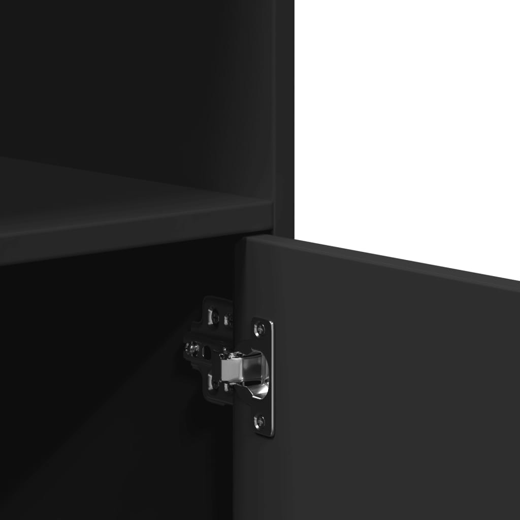 Mobiletto con Ruote Nero 55x40x91 cm in Truciolato - homemem39