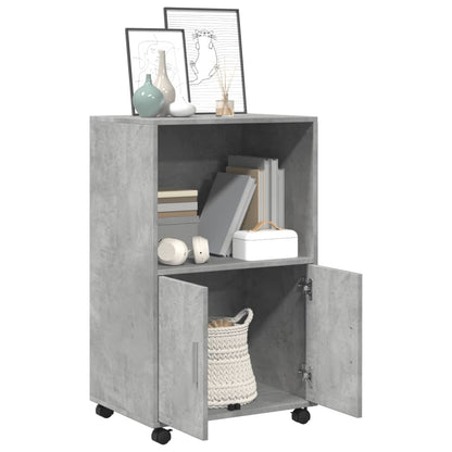 Mobiletto con Ruote Grigio Cemento 55x40x91 cm in Truciolato - homemem39