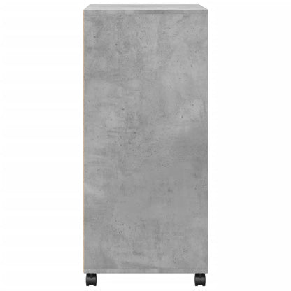 Mobiletto con Ruote Grigio Cemento 55x40x91 cm in Truciolato - homemem39