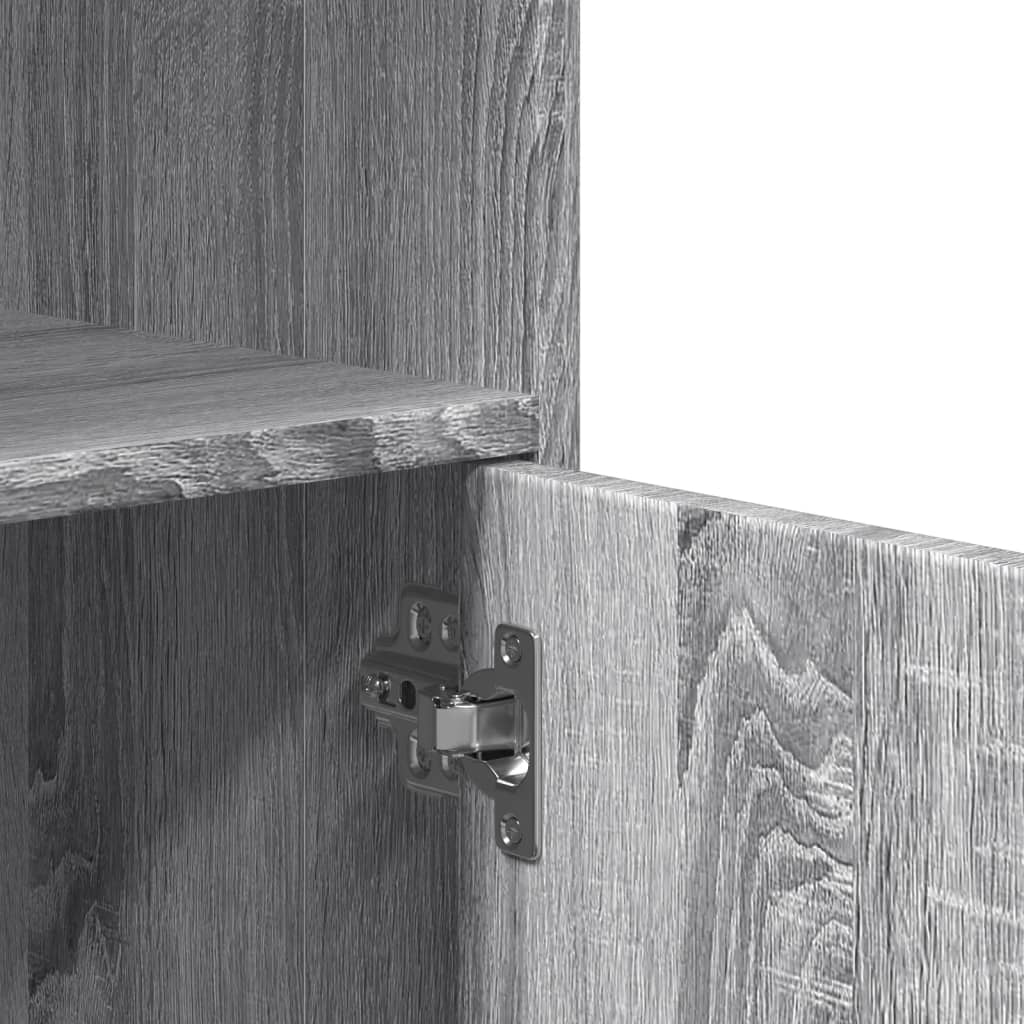 Mobiletto con Ruote Grigio Sonoma 55x40x91cm in Truciolato - homemem39