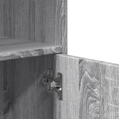 Mobiletto con Ruote Grigio Sonoma 55x40x91cm in Truciolato - homemem39