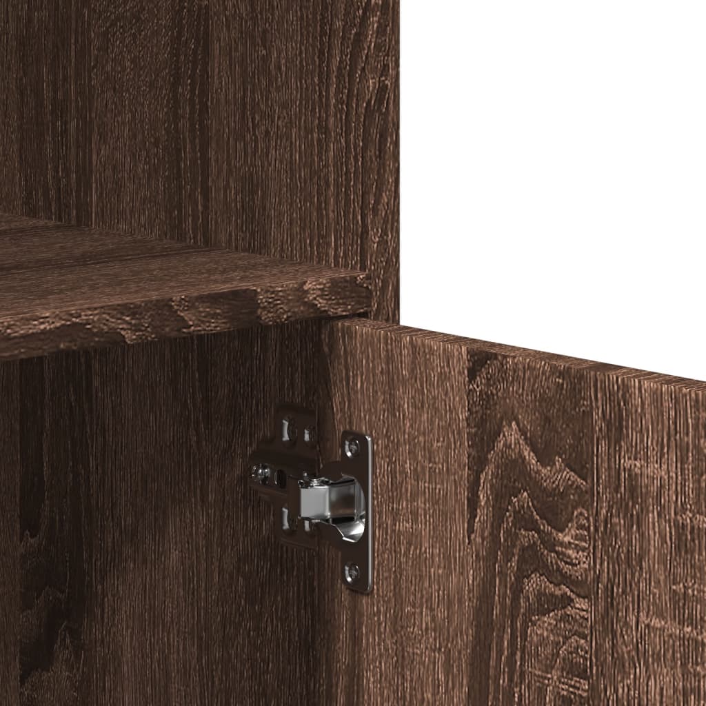 Mobiletto con Ruote Rovere Marrone 55x40x91 cm in Truciolato - homemem39