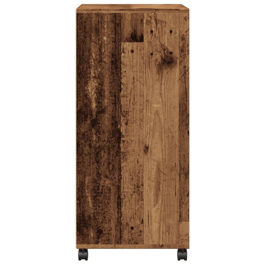 Mobiletto con Ruote Legno Antico 55x40x91 cm in Truciolato - homemem39
