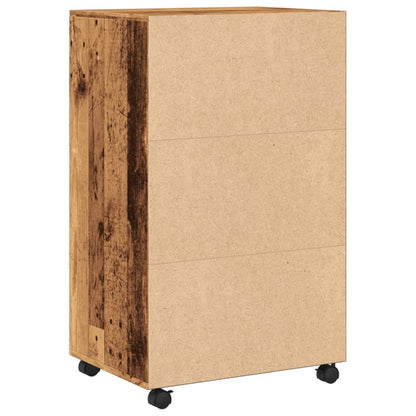 Mobiletto con Ruote Legno Antico 55x40x91 cm in Truciolato - homemem39