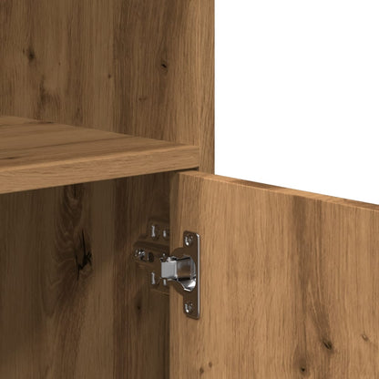 Armadietto con Ruote Rovere Artigianale 55x40x91 cm Truciolato - homemem39