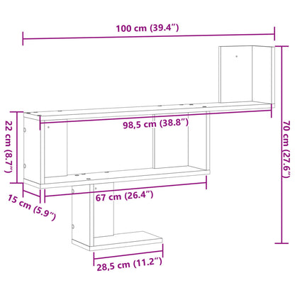Scaffale a Parete Bianco 100x15x70 cm in Legno Multistrato | homemem39