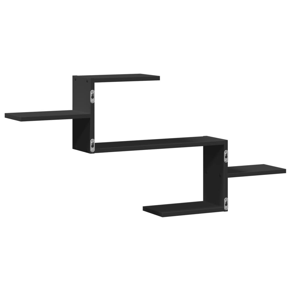 Scaffale a Parete Nero 104x15x49 cm in Truciolato