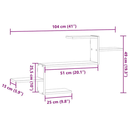 Scaffale a Parete Rovere Sonoma 104x15x49 cm in Truciolato | homemem39