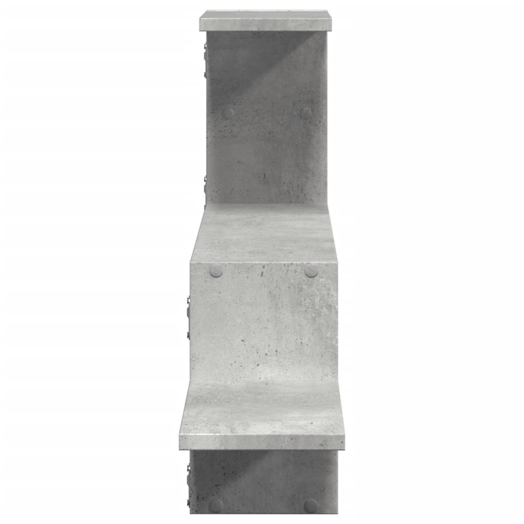 Scaffale a Muro Grigio Cemento 104x15x49 cm in Truciolato | homemem39