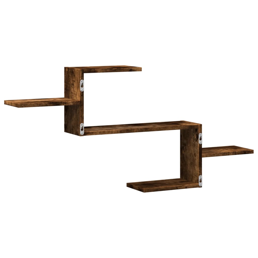 Scaffale a Muro Rovere Fumo 104x15x49 cm in Truciolato | homemem39