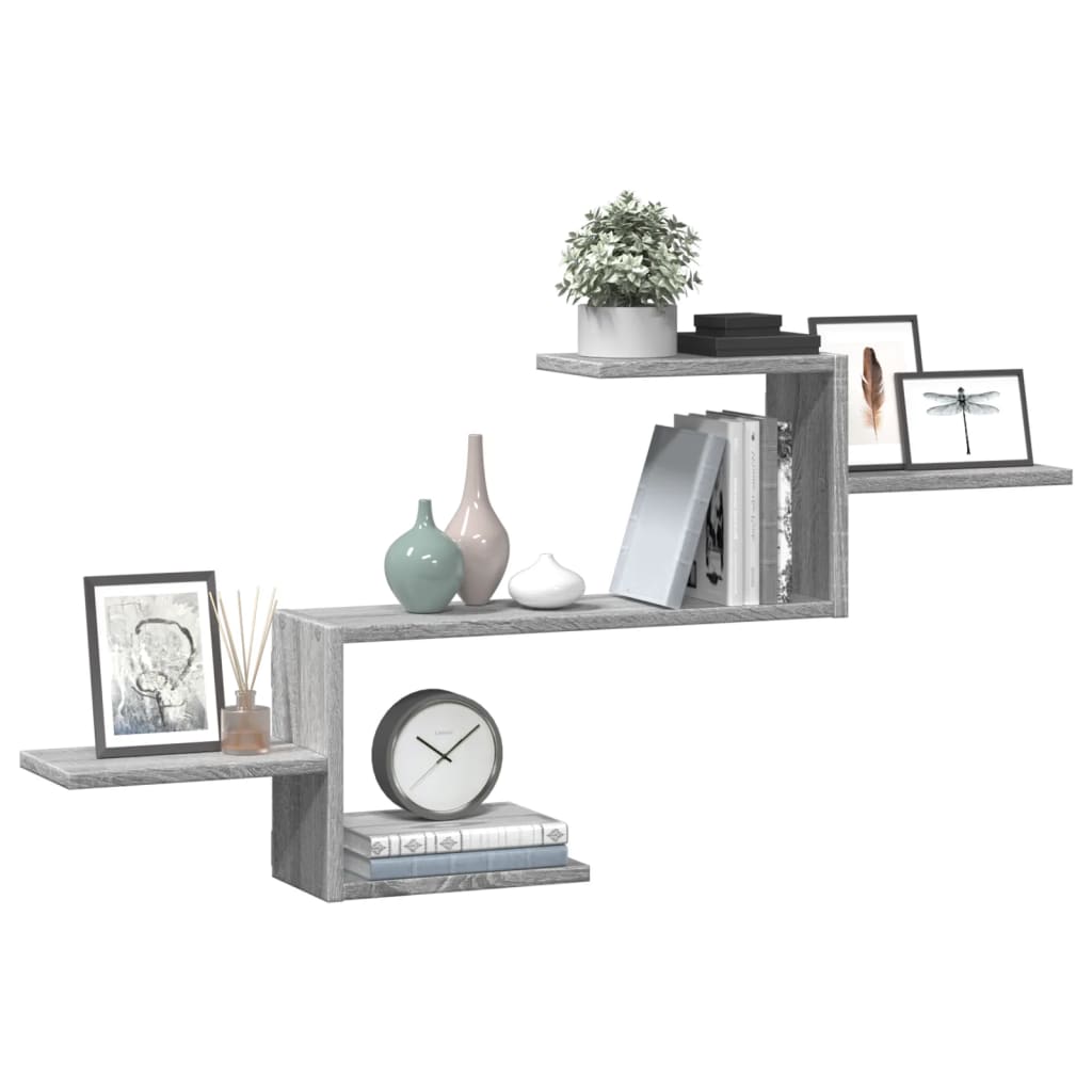 Mensola a Muro Grigio Sonoma 104x15x49 cm Legno Multistrato | homemem39