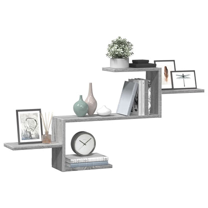Mensola a Muro Grigio Sonoma 104x15x49 cm Legno Multistrato | homemem39