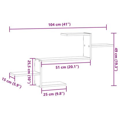 Mensola a Muro Grigio Sonoma 104x15x49 cm Legno Multistrato | homemem39