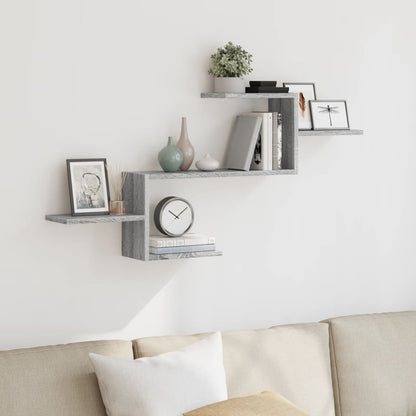 Mensola a Muro Grigio Sonoma 104x15x49 cm Legno Multistrato | homemem39