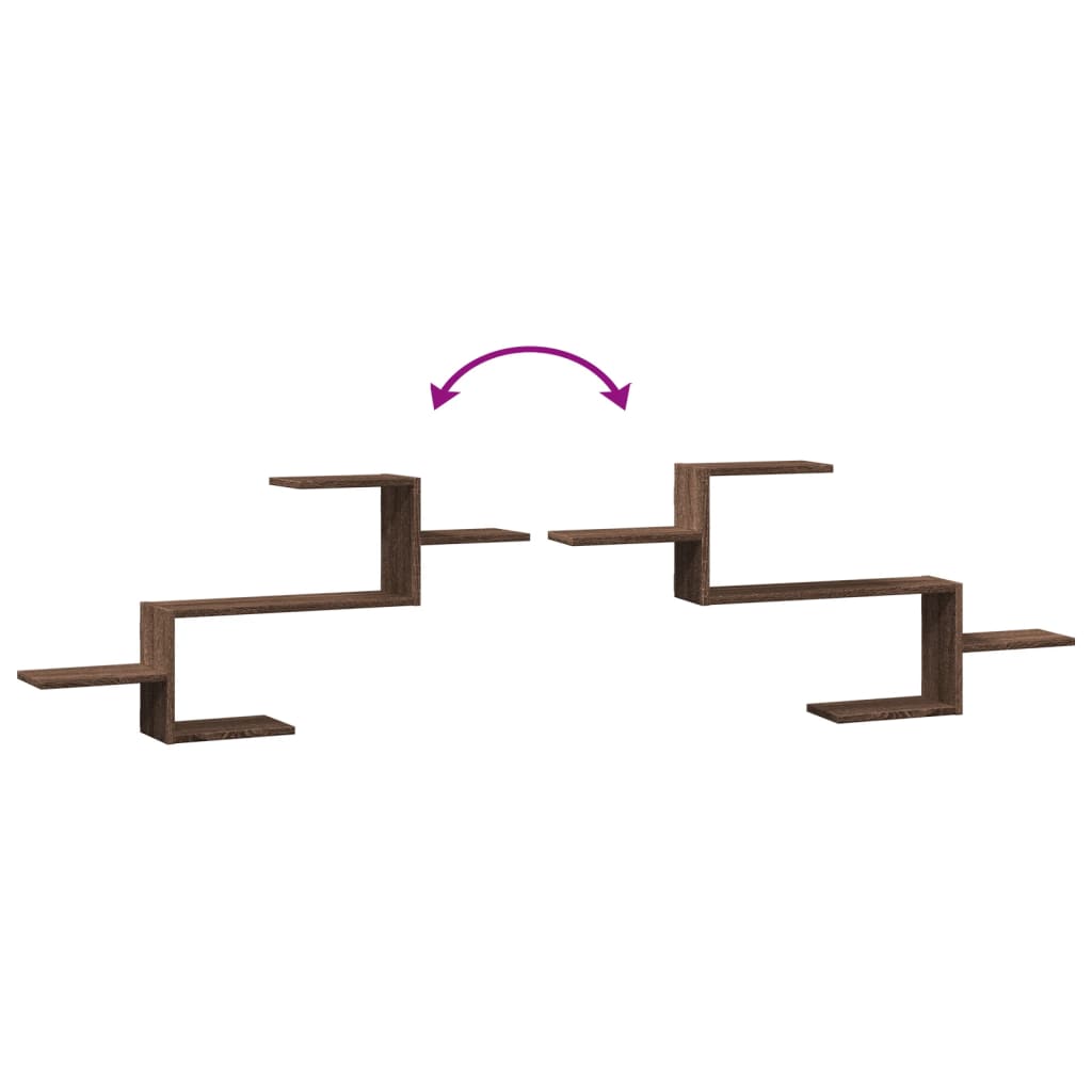 Scaffale a Parete Rovere Marrone 104x15x49 cm in Truciolato