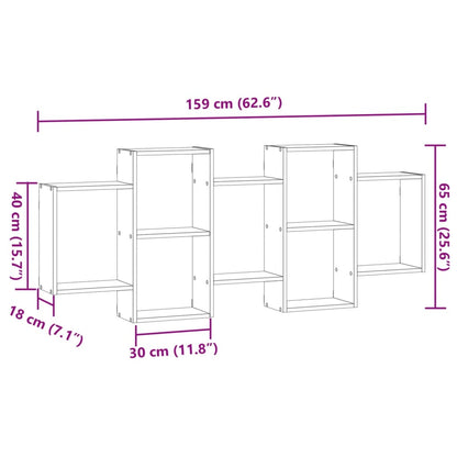 Scaffale a Parete Bianco 159x18x65 cm in Legno Multistrato | homemem39