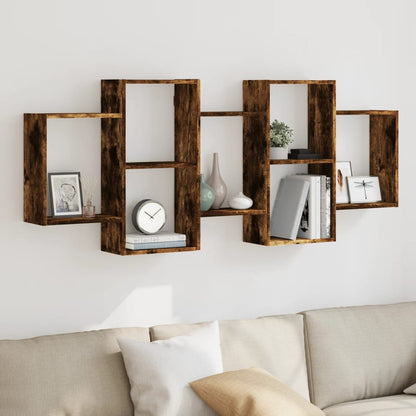 Mensola a Muro Rovere Fumo 159x18x65 cm in Truciolato | homemem39