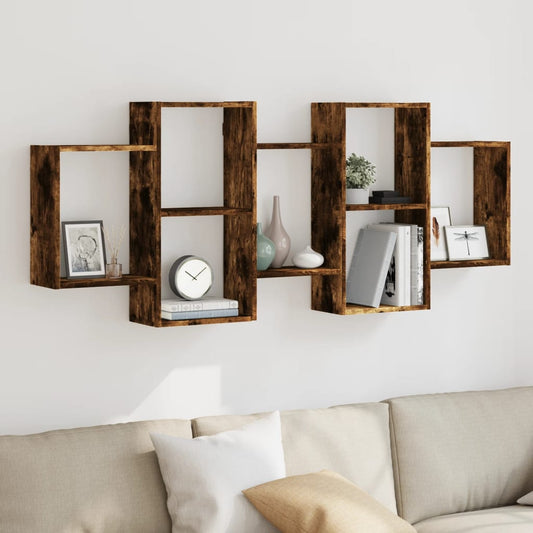 Mensola a Muro Rovere Fumo 159x18x65 cm in Truciolato | homemem39