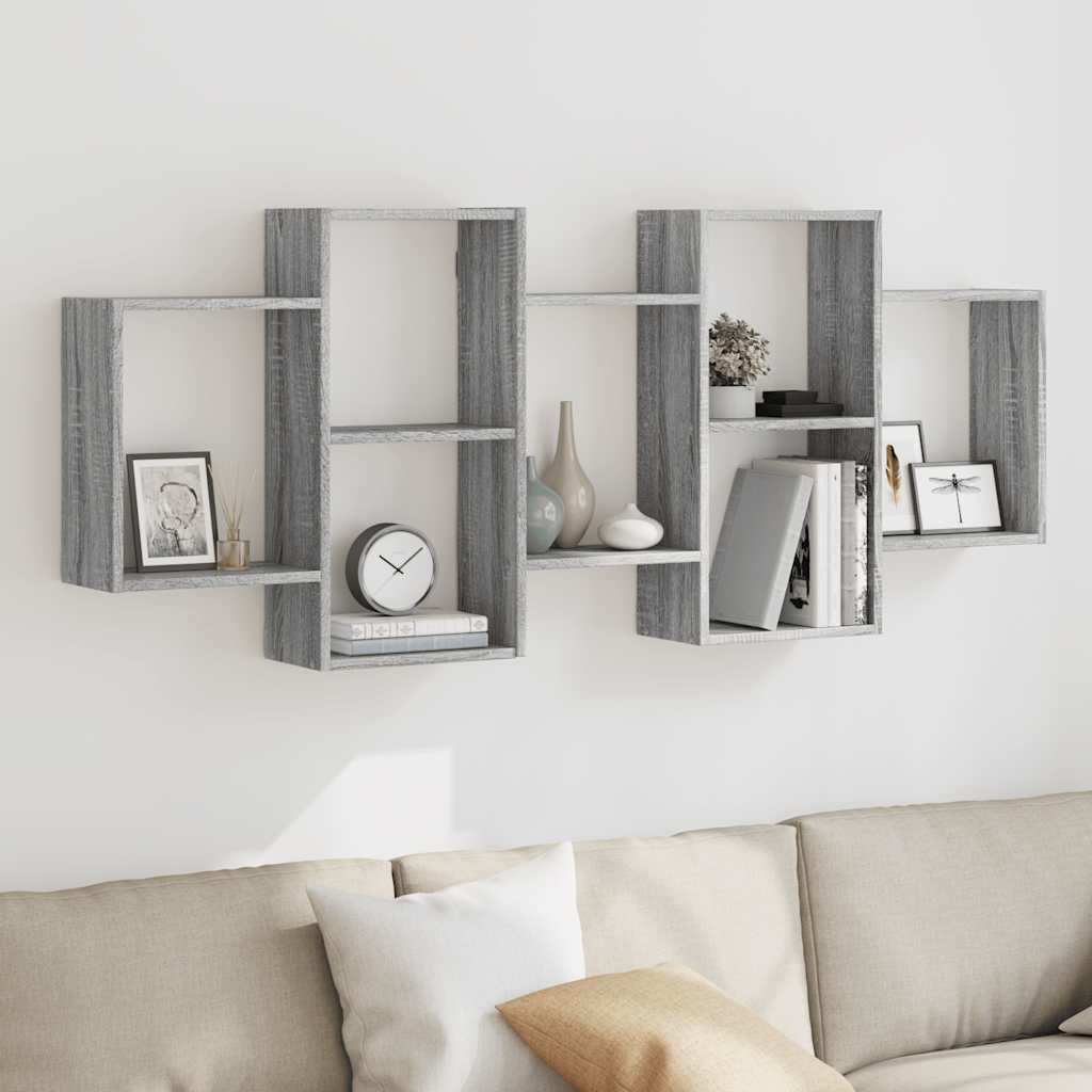 Mensola a Muro Grigio Sonoma 159x18x65 cm in Truciolato | homemem39