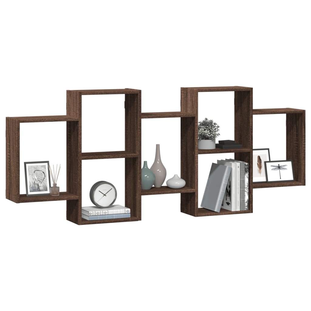 Scaffale a Parete Rovere Marrone 159x18x65 cm in Truciolato | homemem39